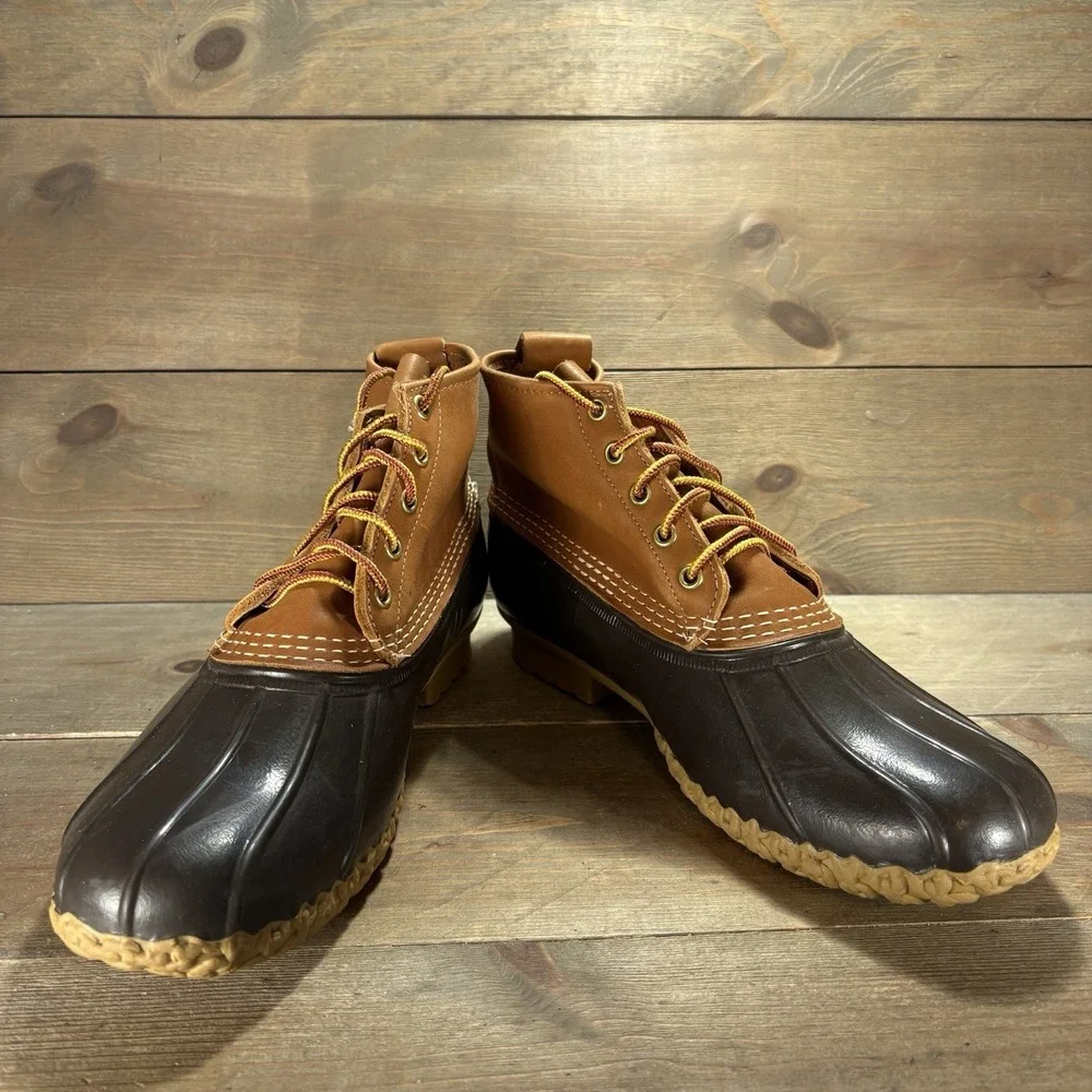 ll bean duck boots mens size 9 shoes brown hunting winter waterproof boots